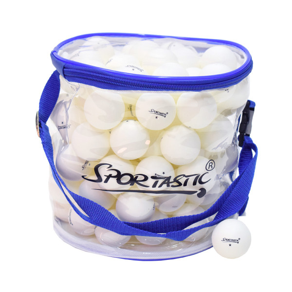 Tischtennisball Sportastic 1 Stern, WEISS inkl. Transportbag