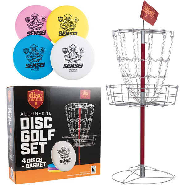 Discgolf Set All-In-One (Korb + 4 Disken)