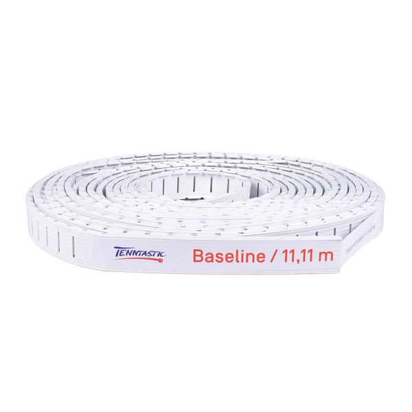 Grundlinie TENNTASTIC Tennislinie WHITE FLEX 5 cm, Baseline 11,11m