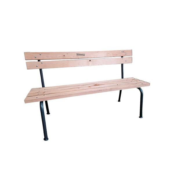 Qualitäts-Holzbank Tenntastic 145 cm - MIT RÜCKLEHNE - MERANTI