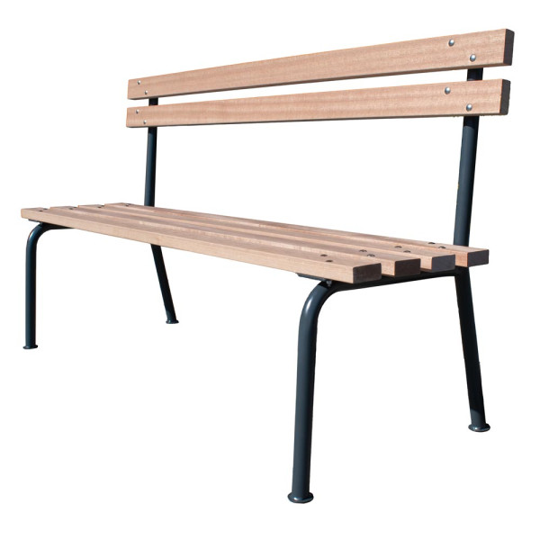 Qualitäts-Holzbank Tenntastic 145 cm - MIT RÜCKLEHNE - MERANTI