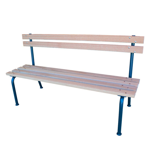 Qualitäts-Holzbank Tenntastic 165 cm - MIT RÜCKLEHNE - MERANTI