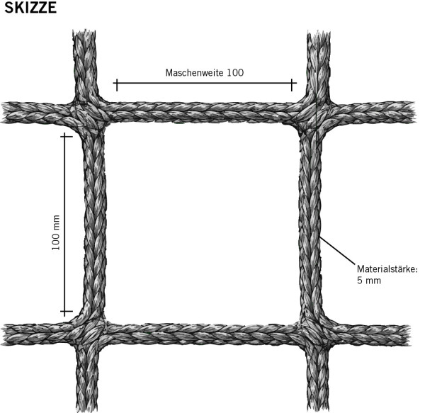 BALLFANGNETZ 5 mm / Maschenweite 100 - Schwarz