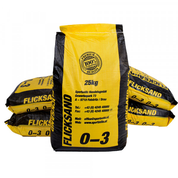 Tennissand – Flicksand Körnung 0-3, 25 kg Sack