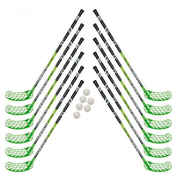 IFF - Wettkampf Floorballset Winner by Unihoc, 87 cm (6+6 Schläger + 6 Bälle)