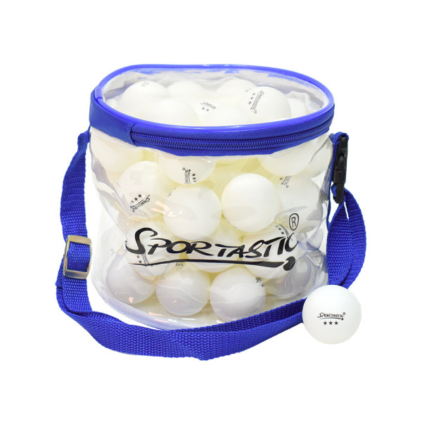 Tischtennisball Sportastic 3 Stern, WEISS inkl. Transportbag