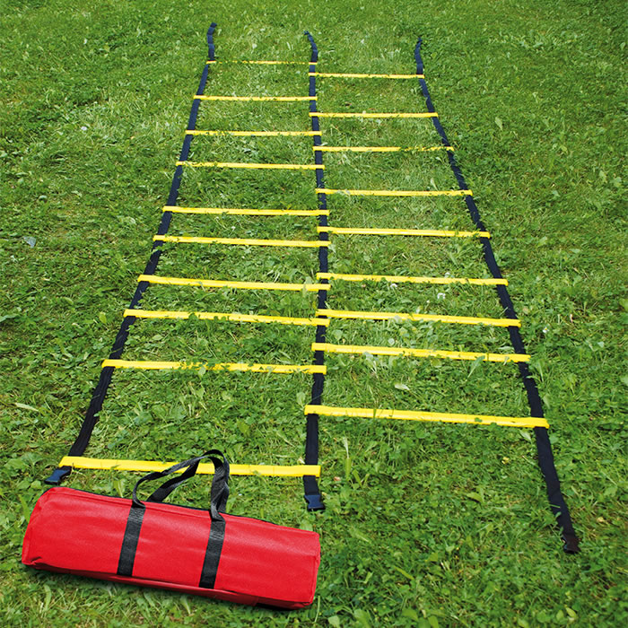 STOP! Fitness Koordinationsleiter 4 M Mit Tasche – Verstellbare Sprossen, Stecksystem Für Training