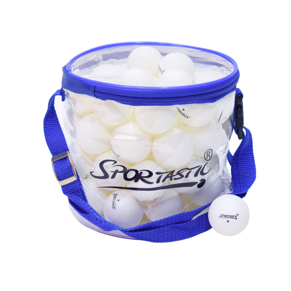 Tischtennisball Sportastic 1 Stern, WEISS inkl. Transportbag