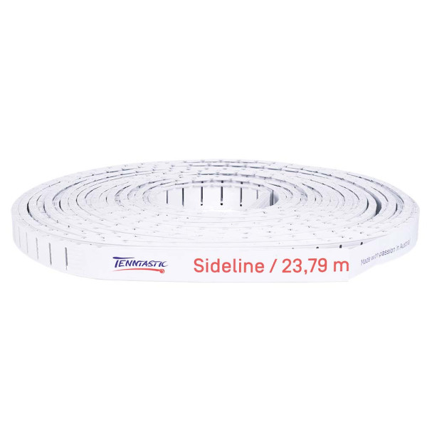 Seitenlinie TENNTASTIC Tennislinie WHITE FLEX 4 cm, Sideline 23,79 m
