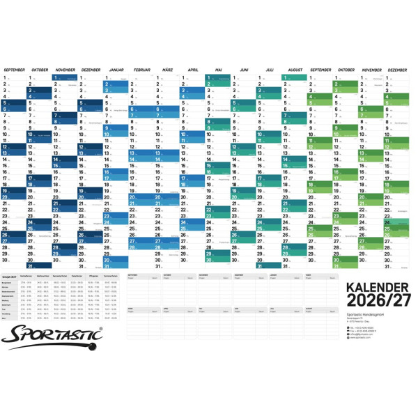 Sportastic JAHRES-KALENDER 2026 2027