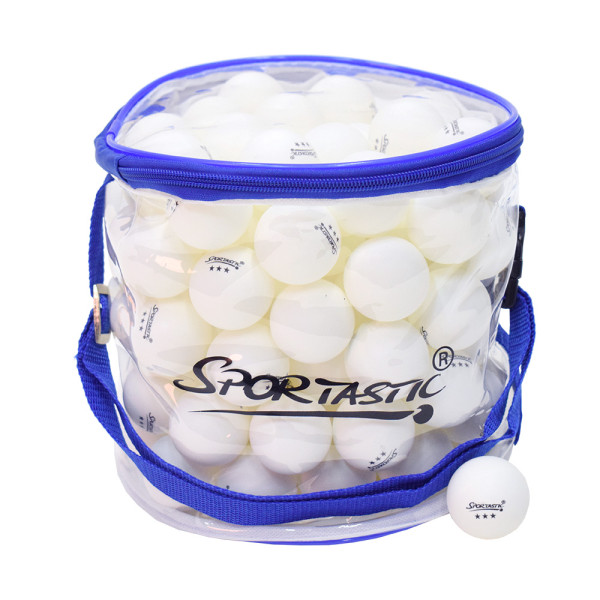Tischtennisball Tischtennisball Sportastic 3 Stern, WEISS inkl. Transportbag