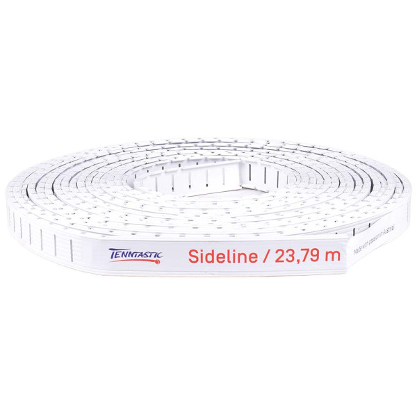 Seitenlinie TENNTASTIC Tennislinie WHITE FLEX 5 cm, Sideline 23,79m