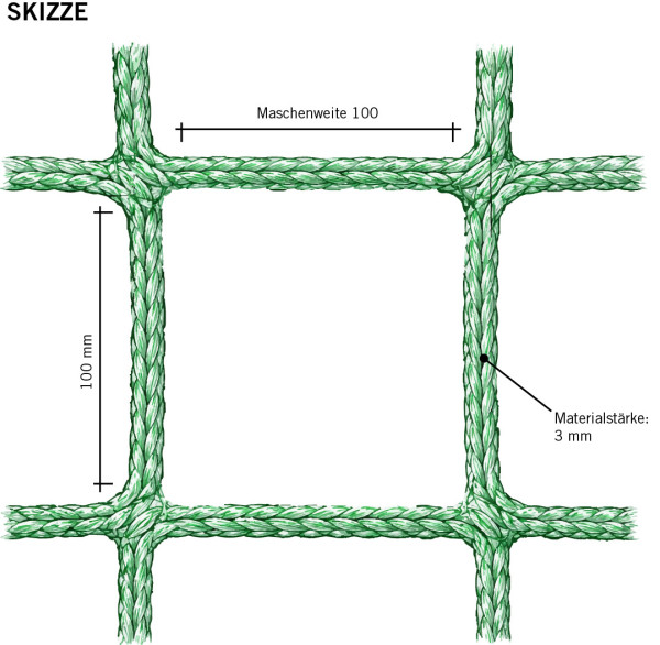 BALLFANGNETZ 3 mm / Maschenweite 100 - Grün