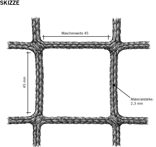 BALLFANGNETZ 2,3 mm / Maschenweite 45 - Schwarz