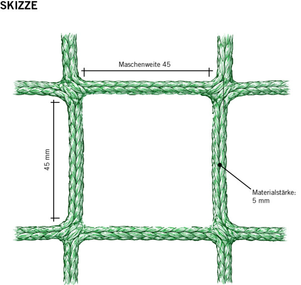 BALLFANGNETZ 5 mm / Maschenweite 45 - Grün