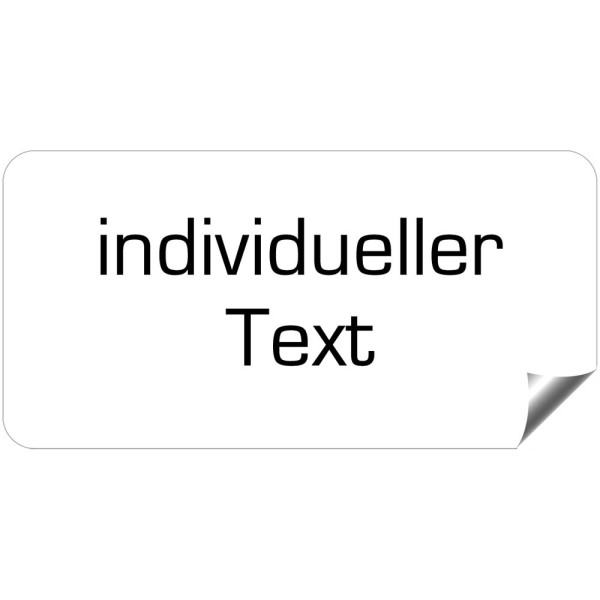 Aufkleber mit Aufdruck - individueller Text 10 x 5 cm