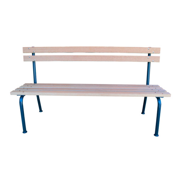 Qualitäts-Holzbank Tenntastic 145 cm - MIT RÜCKLEHNE - MERANTI