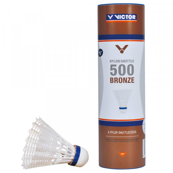 Badmintonbälle Shuttle Victor 500, MEDIUM Farbe Weiß
