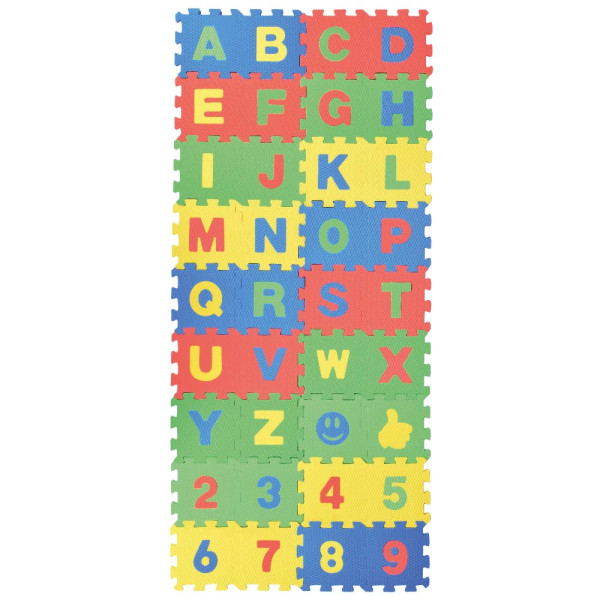 Puzzlematte Buchstaben A-Z, 36 Stück + Zahlen