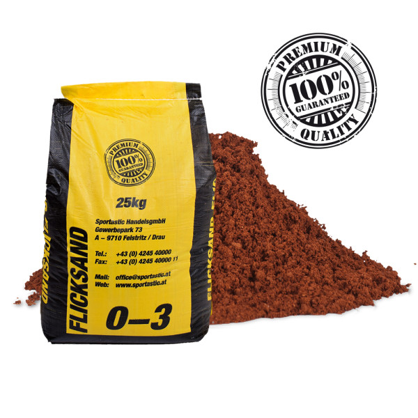 Tennissand – Flicksand Körnung 0-3, 25 kg Sack